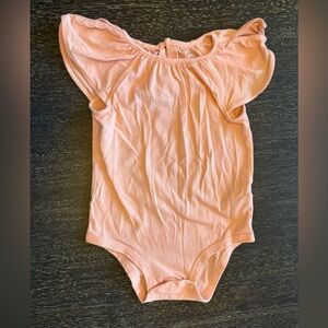Carter's Soft Coral Flutter Sleeve Bodysuit